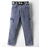 Rikidoos Denim Woven Washed Jeans With Belt - Blue