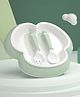 THE LITTLE LOOKERS Baby Bowl Set with Spoon & Fork Non-Slip, BPA Free, Silicone Feeding Set for Toddlers/ Babies - Green