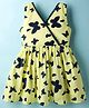 Rassha Sleeveless Butterfly Printed & Lace Embellished Dress - Yellow