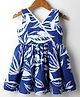 Rassha Sleeveless Tropical Theme Printed & Lace Detailed Dress - Royal Blue