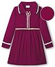 Hola Bonita Knitted Full Sleeves Textured Fabric Sweater Dress With Belt - Plum
