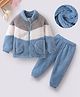 Mark & Mia Full Sleeves Winter Wear T-Shirt & Lounge Pant Set With Cut & Sew Design - Blue