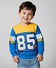 Babyhug Cotton Knit Full Sleeves Sweatshirt With Embroidery - Blue