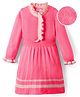 Hola Bonita Knitted Full Sleeves Textured Fabric Sweater Dress - Pink
