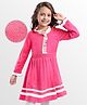 Hola Bonita Knitted Full Sleeves Textured Fabric Sweater Dress - Pink