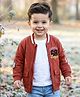 Babyhug Cotton Knit Full Sleeves Front Open Sweatjacket With Sports Theme Graphics - Red