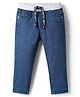 Babyhug Cotton Denim Full Length Washed Jeans With Stretch - Navy Blue
