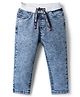 Babyhug Cotton Denim Full Length Washed Jeans With Stretch -  Blue
