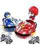 Happy Hues 2 Player RC Bumper Car  Set of 2 Remote-Controlled Bumper Cars with 360 Spins, LED Lights, Sound Effects & Ejecting Drivers Child Play and Kids Aged 3+ Years - Red & Blue