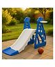 Kidsmate Super Slide for Kids 2-5 Yrs | Indoor & Outdoor Slide with Basketball Ring | Anti-Slip Steps & Safe Rounded Edges | Lightweight & Sturdy | Quick Assembly | Max Load 25kg - Blue & White