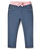Babyhug Cotton Denim Full Length Washed Jeans With Stretch - Blue