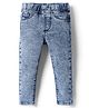 Babyhug Cotton Denim Full Length Washed Jegging With Stretch - Cloud Blue