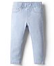 Babyhug Cotton Denim Full Length Jegging With Stretch - Light Blue