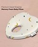 ADMIRAE Premium Head Shaping Memory Foam Baby Pillow-Heart shape, Moon and Stars Print