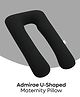 ADMIRAE Pregnancy Pillow | U-Shape, Maternity Pillows for Pregnancy Sleeping, Pregnancy Pillow for Women, Maternity Pillow with Ergonomic Design, Washable Velvet Cover-Black