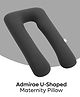 ADMIRAE Pregnancy Pillow | U-Shape, Maternity Pillows for Pregnancy Sleeping, Pregnancy Pillow for Women, Maternity Pillow with Ergonomic Design, Washable Velvet Cover-Gray