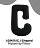 ADMIRAE Pregnancy Pillow | J-Shape, Maternity Pillows for Pregnancy Sleeping, Pregnancy Pillow for Women, Maternity Pillow with Ergonomic Design, Washable Velvet Cover-Black