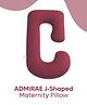 ADMIRAE Pregnancy Pillow | J-Shape, Maternity Pillows for Pregnancy Sleeping, Pregnancy Pillow for Women, Maternity Pillow with Ergonomic Design, Washable Velvet Cover-Pink