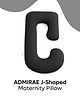 ADMIRAE Pregnancy Pillow | J-Shape, Maternity Pillows for Pregnancy Sleeping, Pregnancy Pillow for Women, Maternity Pillow with Ergonomic Design, Washable Velvet Cover-Gray