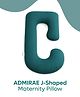 ADMIRAE Pregnancy Pillow | J-Shape, Maternity Pillows for Pregnancy Sleeping, Pregnancy Pillow for Women, Maternity Pillow with Ergonomic Design, Washable Velvet Cover-Peacock Green