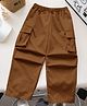 tior Cotton Woven Solid Cargo Pants - Brown