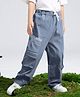 tior Cotton Woven Hopeful Text Printed Cargo Pants - Blue