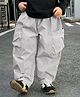 tior Cotton Woven Solid Cargo Pants - Grey