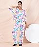 Taatoom Cotton Jersey Knit Three Fourth Sleeves Love Text Printed Tee & Coordinating Pant Set - Multi Colour