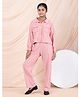 Taatoom Cotton Jersey Knit Full Sleeves Jacquard Designed Shirt & Coordinating Pant Set - Peach