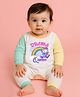 The Peppy Tend 100% Cotton Knit Full Sleeves Drama Queen Text & Baby Unicorn Printed Romper - Multi Colour