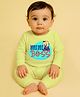 The Peppy Tend 100% Cotton Knit Full Sleeves Mini Boss Text Printed Romper - Yellow