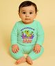 The Peppy Tend 100% Cotton Knit Full Sleeves Notorious Cool Kid Text Printed Romper - Sea Green