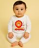The Peppy Tend 100% Cotton Knit Full Sleeves I Am So Adorable Text Printed Romper - White