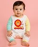 The Peppy Tend 100% Cotton Knit Full Sleeves I Am So Adorable Text Printed Romper - Multi Colour