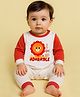 The Peppy Tend 100% Cotton Knit Full Sleeves I Am So Adorable Text Printed Romper - White & Red