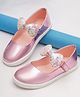 boyz n galz Metallic Sequin Embellished Bow Applique Detailed Mary Janes Ballerinas - Pink