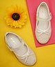 boyz n galz Stone Embellished Bow Applique Detailed Mary Janes Ballerinas - White