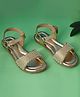 boyz n galz Pearls Embellished Metallic Sandals - Gold