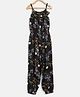 StyleStone Rayon Woven Sleeveless Floral Printed Jumpsuit - Black & Pink