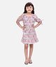 StyleStone Cotton Woven Half Sleeves Paisley & Floral Printed Drop Waist Dress - Pink