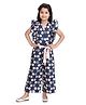 StyleStone Woven Sleeveless Dots Printed Jumpsuit - Navy Blue