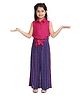 StyleStone Rayon Woven Sleeveless Abstract Printed Jumpsuit With Belt - Pink & Blue