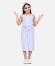 StyleStone Cotton Blend Woven Sleeveless Striped Jumpsuit - Blue