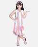 StyleStone Woven Sleeveless Striped Dress - Red & Multi Colour