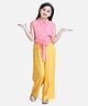 StyleStone Rayon Woven Sleeveless Ikkat Printed Jumpsuit - Pink & Yellow