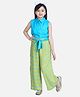 StyleStone Rayon Woven Sleeveless Ikkat Printed Jumpsuit - Blue & Green