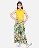 StyleStone Rayon Woven Sleeveless Floral & Birds Printed Jumpsuit - Yellow