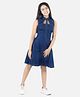 StyleStone Denim Woven Sleeveless Cut Out Detailed Dress - Blue