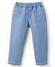Babyhug Cotton Denim Washed Jeggings With Stretch - Light Blue