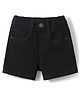 Babyhug Mid Thigh Denim Washed Shorts With Stretch - Black